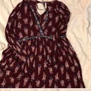 SOLD Stunning Floral Maroon Dress